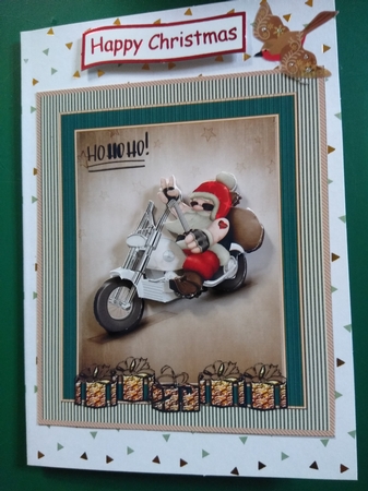 Santa on his Harley by Diane Gray