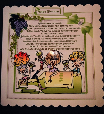 8x8 JJ and friends Wine drinkers survival kit mini kit by Diane Gray