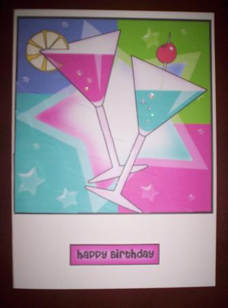 Cocktails Quick Card with Wavy Corner Side Stacker Pyramage by Diane Greenwood