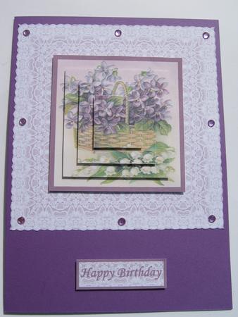 Forget Me Nots in a Lace Frame Square Card Front and Pyramid by Diane Greenwood