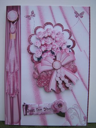 Pink Roses and Pearls on a Scallop by Diane Greenwood