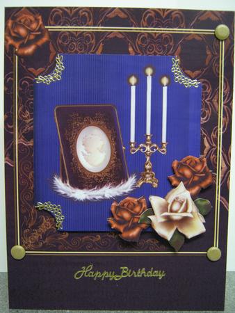 Golden Roses and Candles with Decoupage by Diane Greenwood