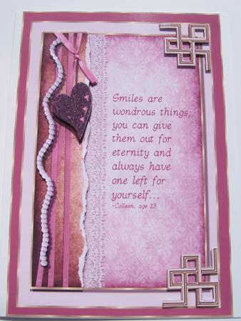 Hearts & Smiles Card Topper by Diane Greenwood