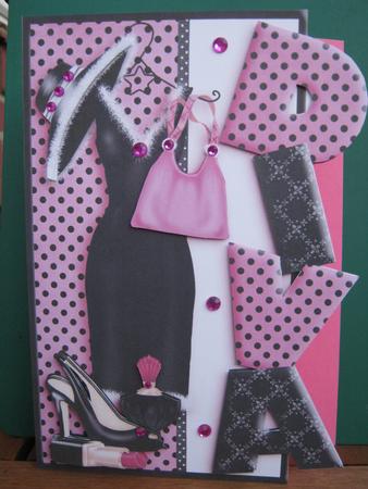 Over the Side Diva in Pink and Black by Diane Greenwood