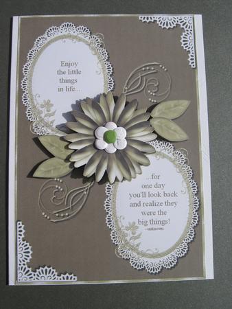 Little Things in Life Green Card Topper by Diane Greenwood