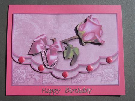 Sweetheart Rose Faux Envelope Card Front by Diane Greenwood