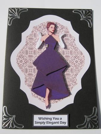Lady in Black Decoupage Topper Cream by Diane Greenwood