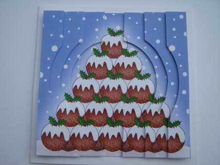 Xmas Pudding Tree! Quick Card Circular Side Stacker Topper by Diane Greenwood