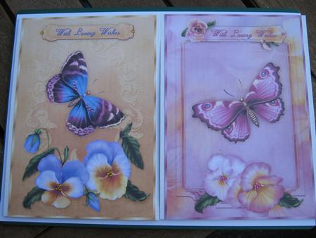 Pansies and Butterflies Quick Cards by Diane Greenwood