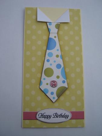 Man's Spotty Shirt & Tie Quick Card with Decoupage by Diane Greenwood