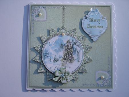 Winter Through the Looking Glass 5x5 Decoupage - Mint by Diane Greenwood