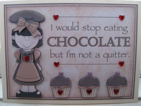 Chocolate Addict - Decoupage Card by Diane Greenwood