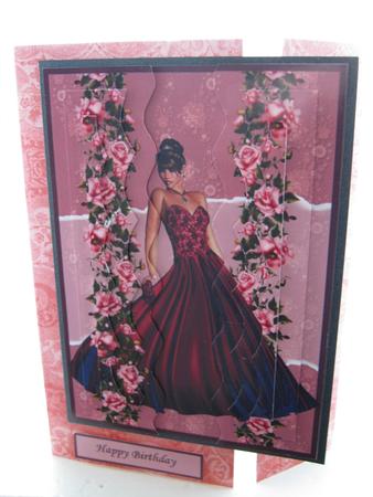 Dancing Through the Roses Wavey Side Stacker by Diane Greenwood