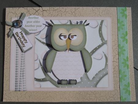 Wise Owl Another Year Older -  Topper & Decoupage by Diane Greenwood