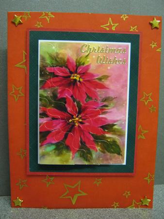 Poinsettia Wavy Corner Stacker or Floral Stacker by Diane Greenwood