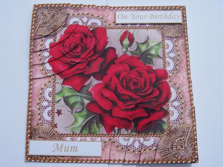 Beautiful Roses 2 Vintage 6 Inch Duo Corner Stack Card Front by Diane Greenwood