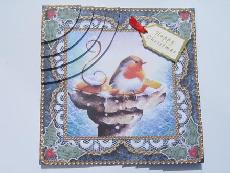 Christmas Robin2 6inch Duo Corner Stack Card Front by Diane Greenwood