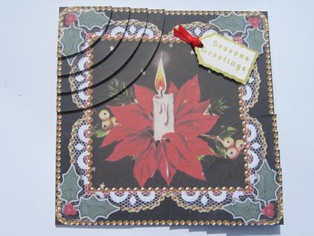 Candle Bouquet Vintage 6 Inch Duo Corner Stack Card Front by Diane Greenwood