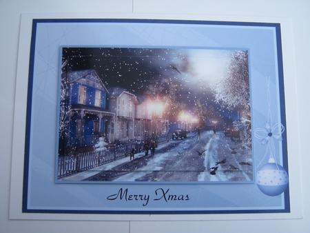 Xmas Street Scene by Diane Greenwood