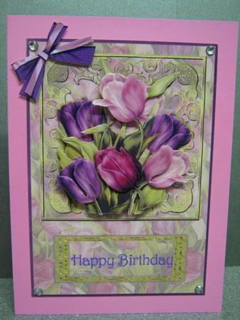 Tulips Topper & Decoupage - Birthday by Diane Greenwood