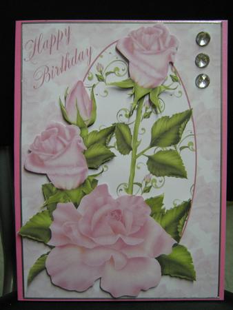 Pink Roses on Oval by Diane Greenwood