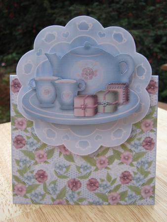 Tea Party Over the Top Card by Diane Greenwood