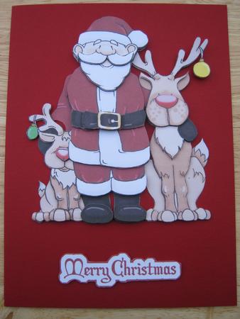 Santa and Baby Rudolf Doodles by Diane Greenwood