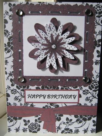 Red & White Flower on Black Lace by Diane Greenwood
