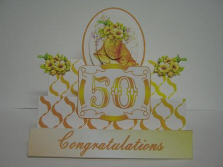 Golden Wedding Stair Stepper Card by Diane Greenwood