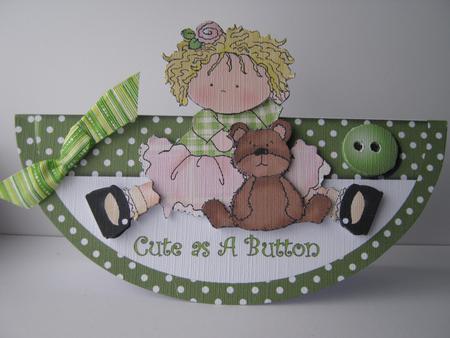 Cute as a Button - Wobble Card by Diane Greenwood