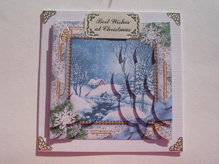 Blue Winter Walk Snow 5in Side by Side Round Scallop Stacker by Diane Greenwood