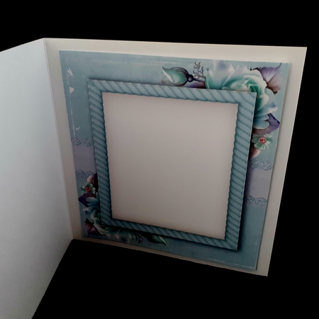 Beautiful blue floral insert Blank 8x8 by Diane  Hitchcox