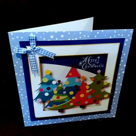 Merry Christmas Trees 8x8 by Diane  Hitchcox