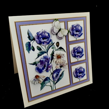 Purple Poppies Card One by Diane  Hitchcox