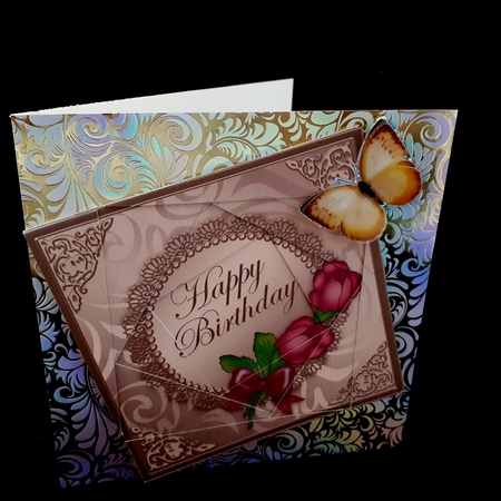 Roses and Metallic Lace Quick Card with Twisted Spiral Side Stacker by Diane  Hitchcox