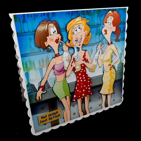 Its Always Wine OClock 8x8 Quick Card by Diane  Hitchcox