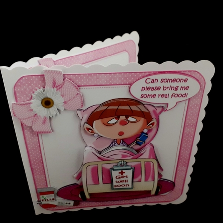 8x8 Get well soon with hospital food female pink mini kit by Diane  Hitchcox
