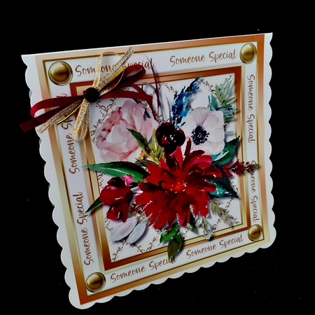 Beautiful Boho Flowers on a Gold Grid mat  by Diane  Hitchcox