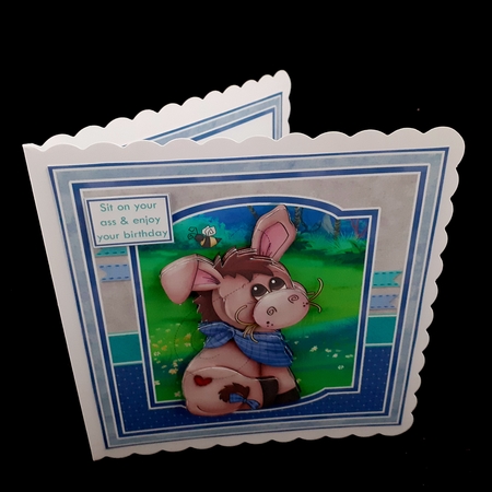 SIT ON YOUR ASS All Occasions Humorous 7.5 Decoupage Card Kit by Diane  Hitchcox