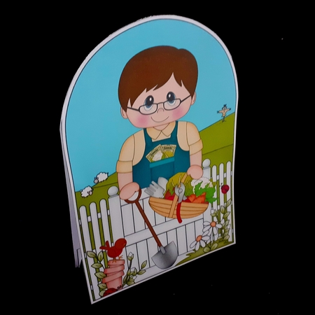 3D Shaped Card  Kit - In the Garden - Man has picked the Veggies by Diane  Hitchcox