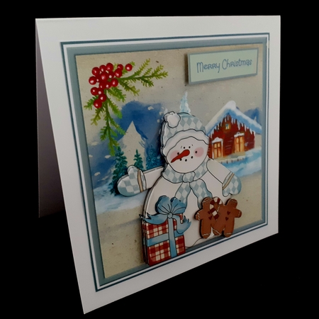 Snowman and gingerbread men by Diane  Hitchcox