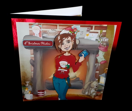 Teen Text Dudess Christmas 8x8 Quick Card by Diane  Hitchcox