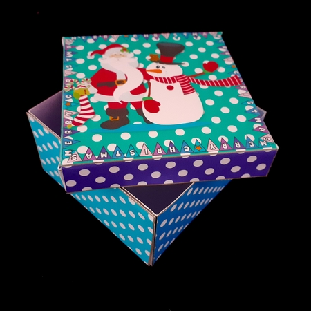 GIFT BOX - SANTA AND SNOWMAN DOTS by Diane  Hitchcox