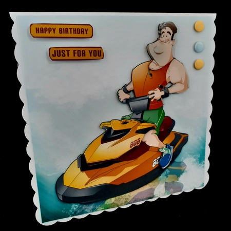 Jet Ski Dude 8x8 Quick Card by Diane  Hitchcox