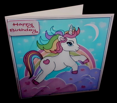 Cute Little Unicorn Fan Pyramage Topper by Diane  Hitchcox