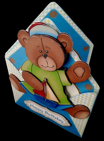 Teddyboy Envelope Card by Diane  Hitchcox