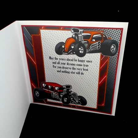 Classic racing cars birthday insert by Diane  Hitchcox