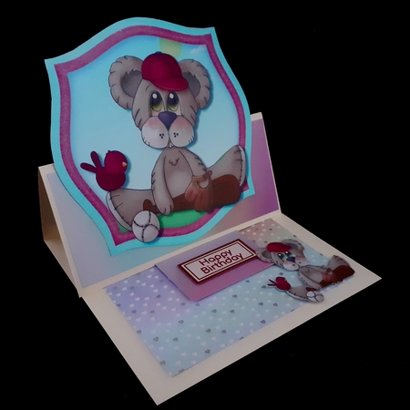 Cute Baseball Bear 3 by Diane  Hitchcox