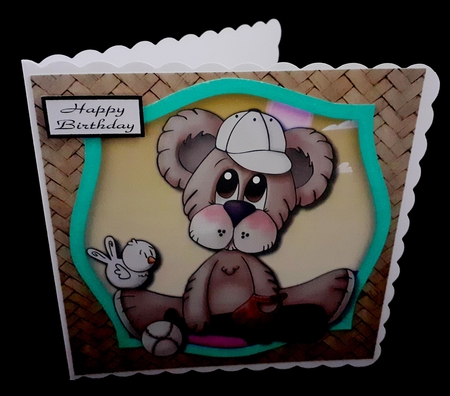 Cute Baseball Bear 4 by Diane  Hitchcox