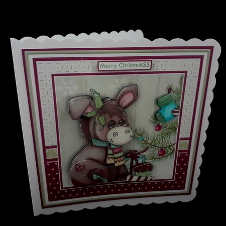 MERRY CHRISTMASS 7.5 Christmas Decoupage & Insert Mini Kit by Diane  Hitchcox